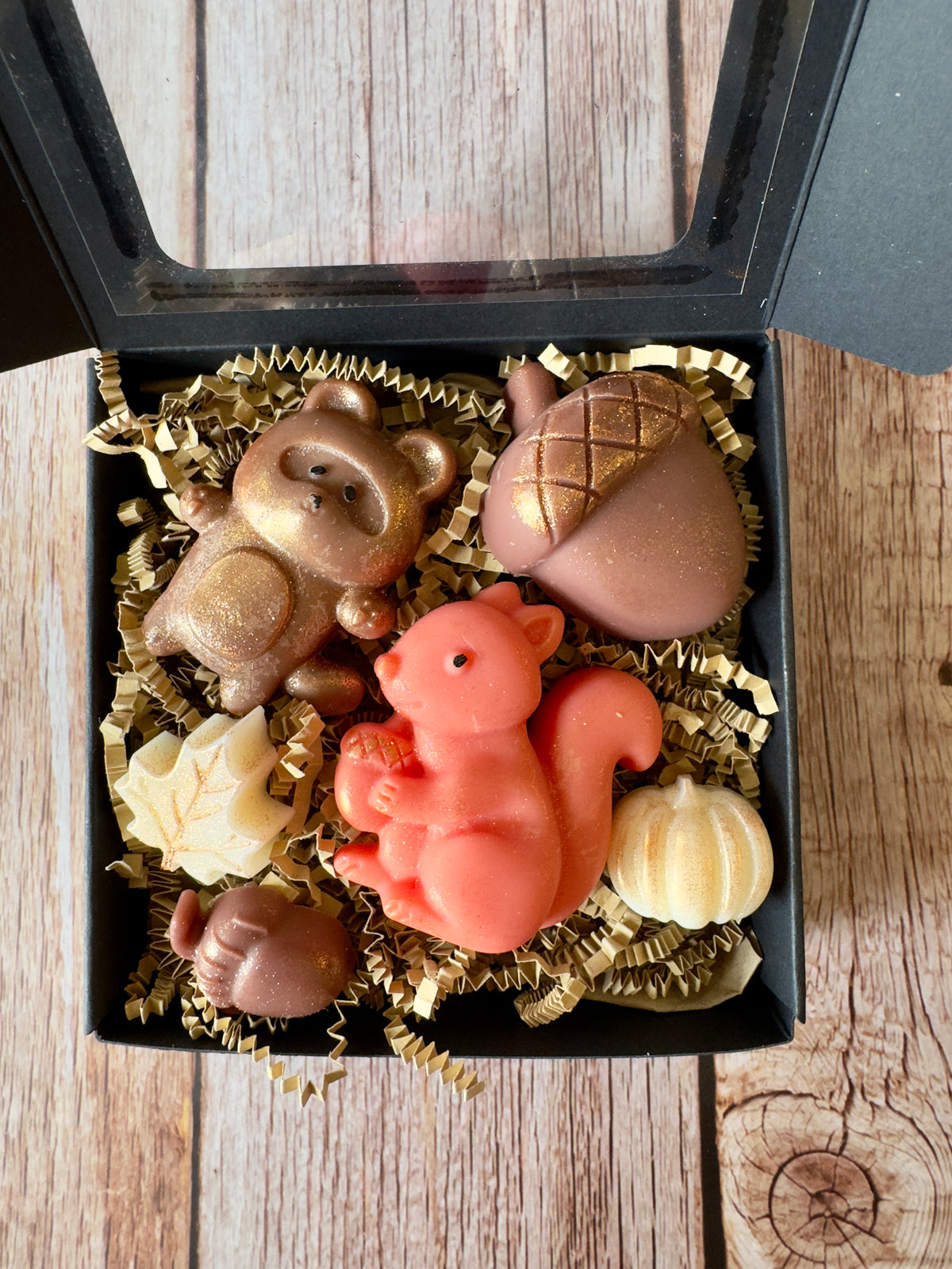 Woodland Critters Wax Melts         “Squirrel & Bear”                          Black Box