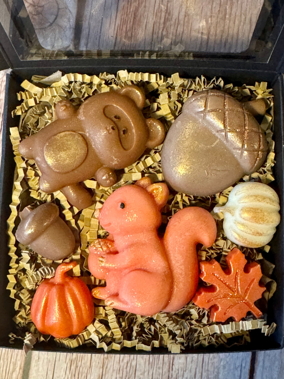 Woodland Critters Wax Melts         “Squirrel & Bear”                          Black Box
